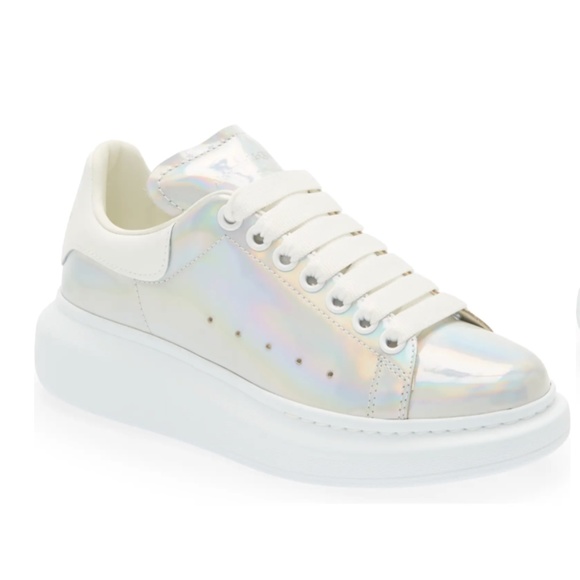 Alexander McQueen Shoes - NIB $790 Alexander McQueen Oversize Sneaker in Iridescent White/Silver -9US/39EU